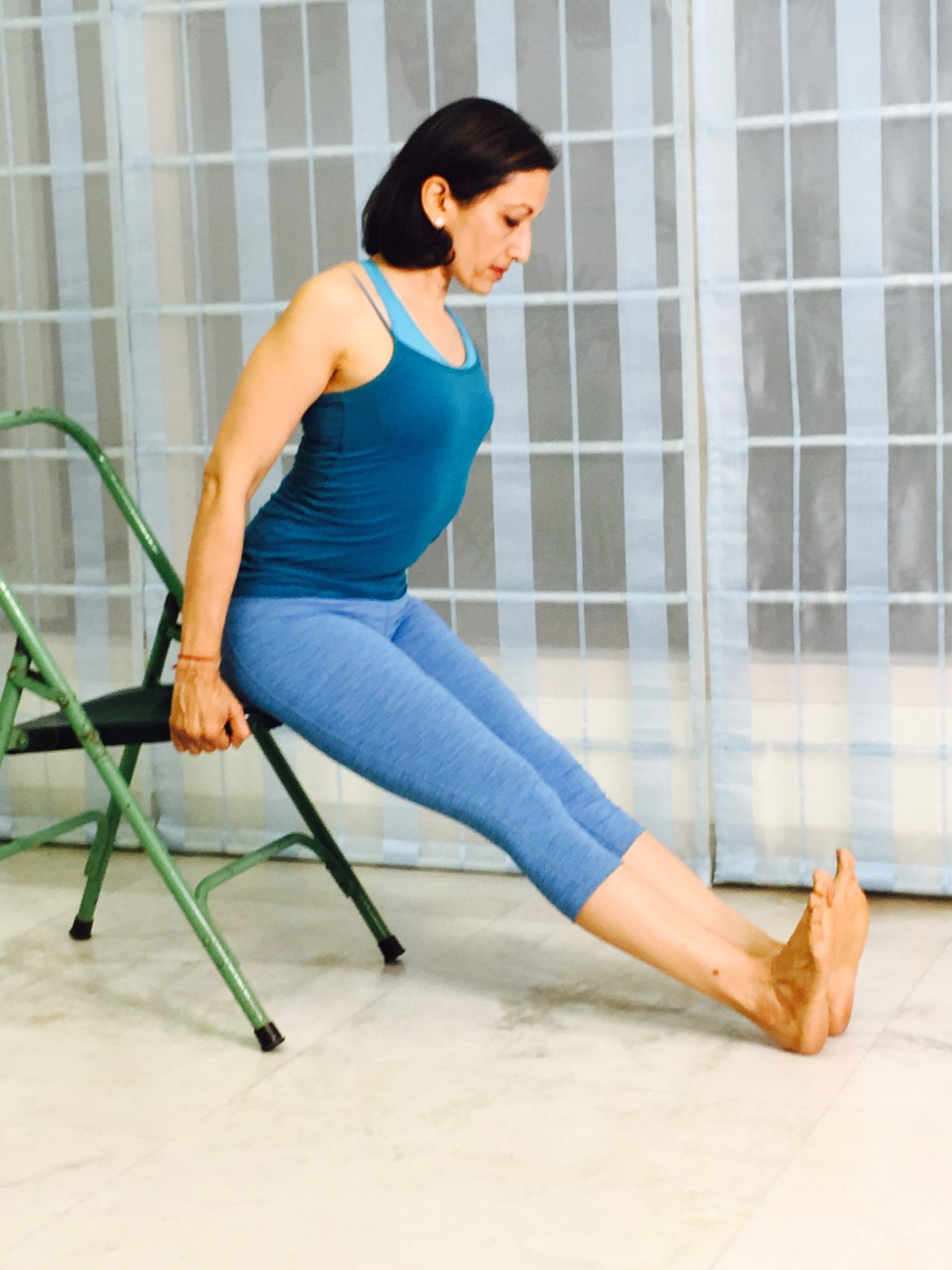 yoga chair pose hamstring strech